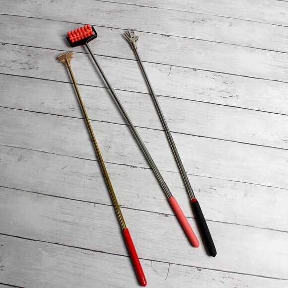 Back Scratcher Message Roller Tool Lot Portable Extendable Telescopic Handles - Picture 5 of 5